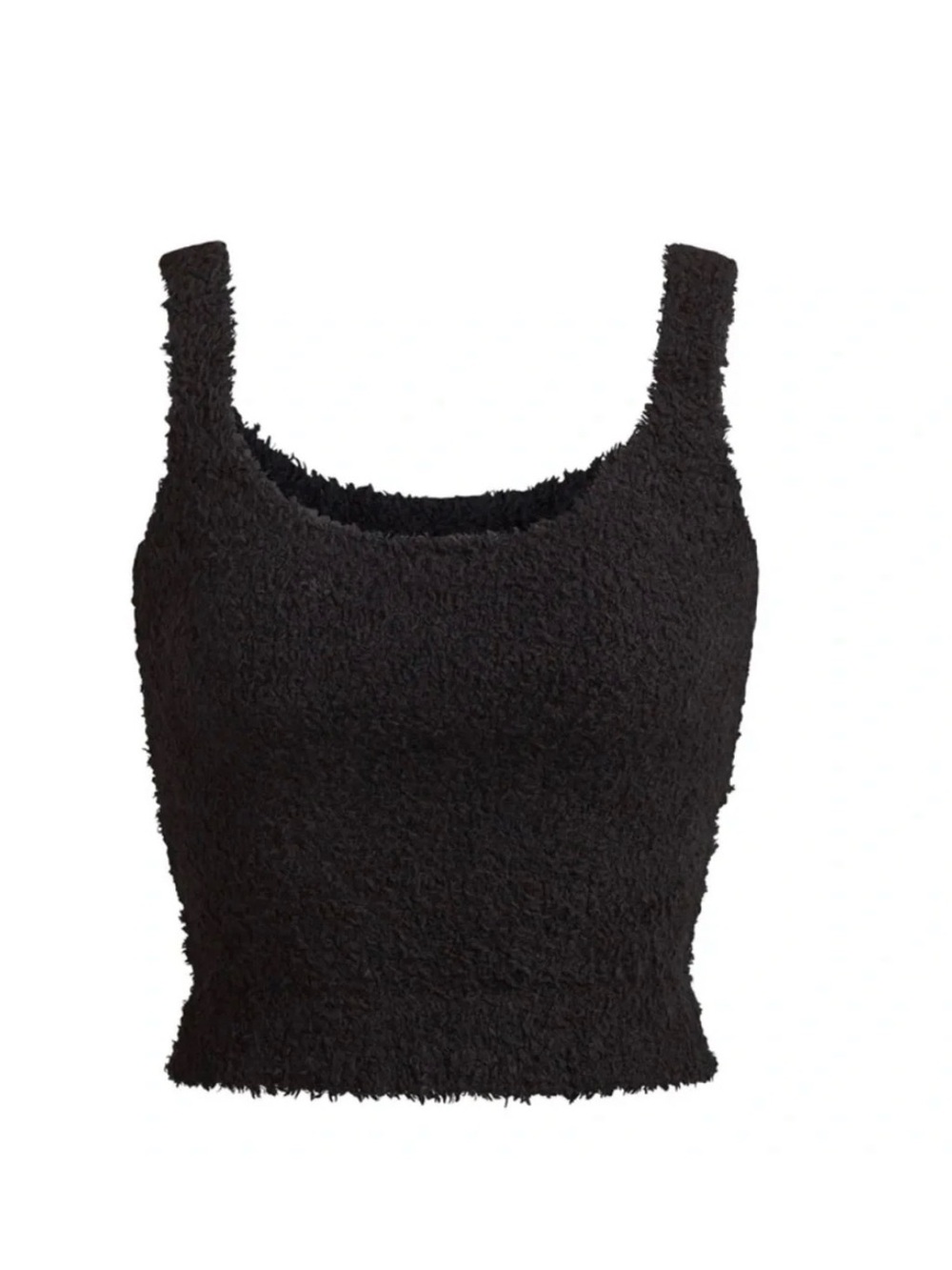 SKIMS Black Fuzzy Tank Top